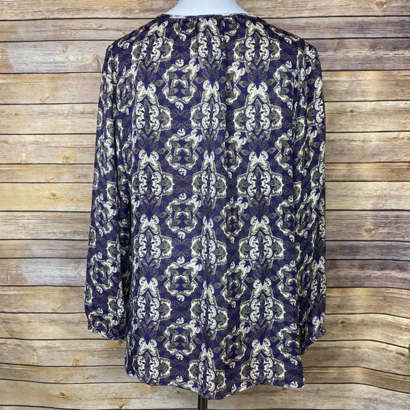 Joie Zambezi Blouse Blue Butterfly Silk Top - Picture 3 of 14